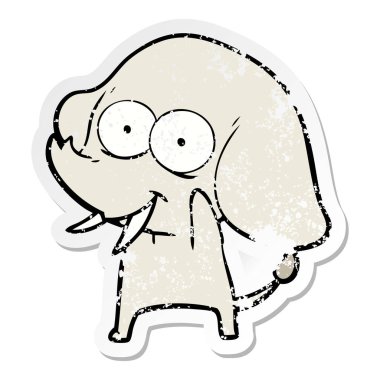 mutlu çizgi film fil sıkıntılı etiket