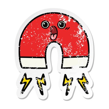 sevimli çizgi mıknatıs sıkıntılı etiket