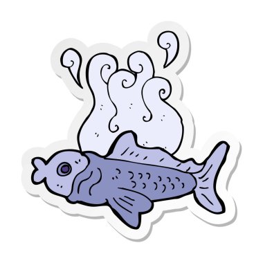 etiket bir karikatür komik balık