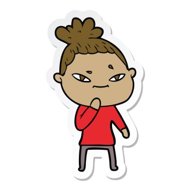 bir çizgi film kadının etiket