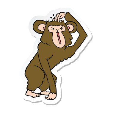 kafa çizilmemesi bir karikatür şempanze etiket