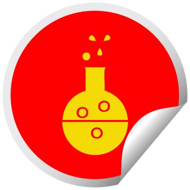 dairesel peeling etiket karikatür bir kimya tüp