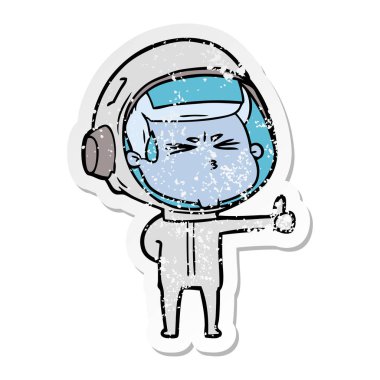 bir karikatür sıkıntılı etiket astronot vurguladı