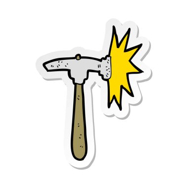 bir çizgi film çekiç etiket