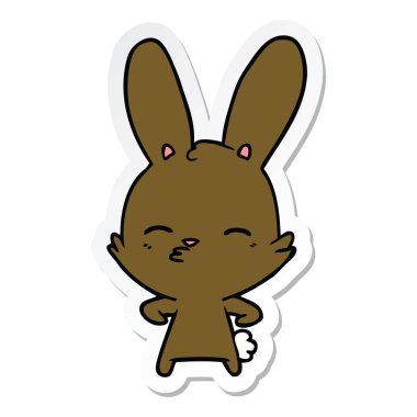 bir meraklı bunny çizgi etiket