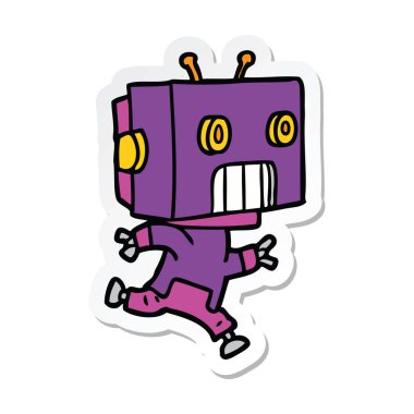 bir çizgi film robot Sticker