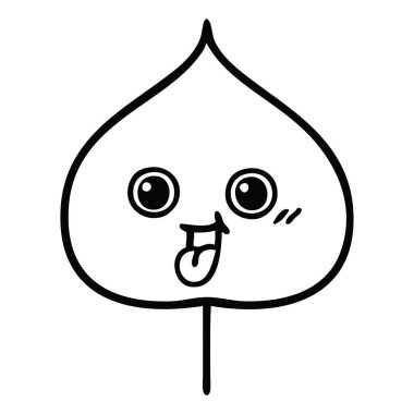 ekspresiyon bir yaprak çizim karikatür