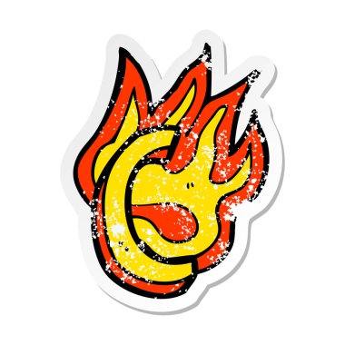 bir çizgi film yanan mektup Retro sıkıntılı etiket