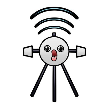 Degrade gölgeli karikatür uydu