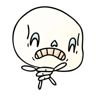 ürkütücü kawaii iskeletin degrade çizgi film