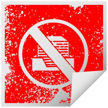 sıkıntılı kare etiketi simgesi kağıtsız ofis sembol peeling