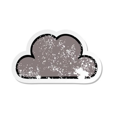 sevimli çizgi fırtına bulutu sıkıntılı etiket