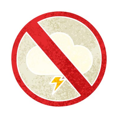 Retro illüstrasyon stil çizgi film yok fırtınaların işareti izin