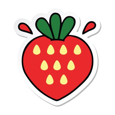 sevimli çizgi çilek etiket