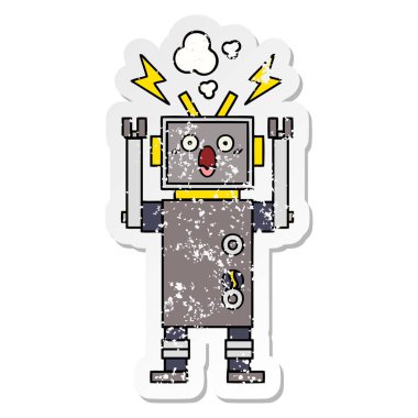 sevimli çizgi hatalı çalışan robot sıkıntılı etiket