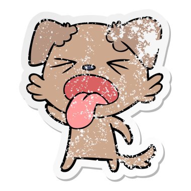bir karikatür sıkıntılı etiket köpek tiksinti