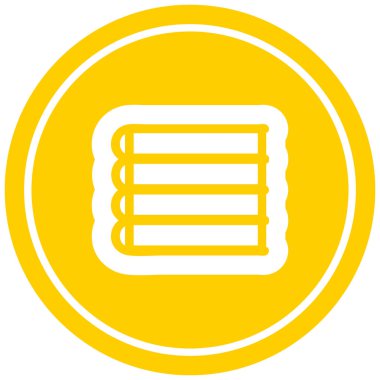 Kitaplar dairesel simgesi simgesi yığını