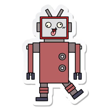 sevimli çizgi robot Sticker
