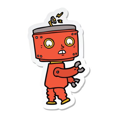 bir çizgi film robot Sticker
