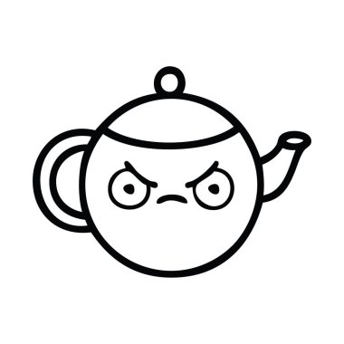 kızgın bir çaydanlık çizim karikatür