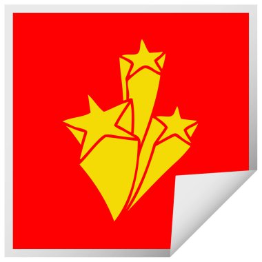 ilginç Meydanı etiket çizgi film yıldız peeling