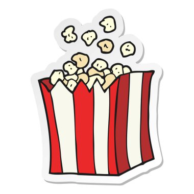 etiket bir karikatür patlamış mısır