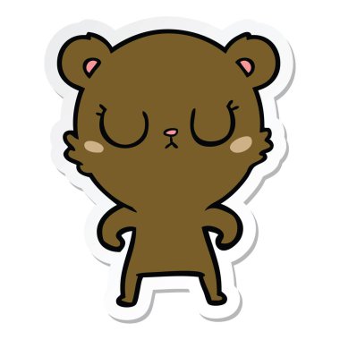 etiket huzurlu karikatür ayı