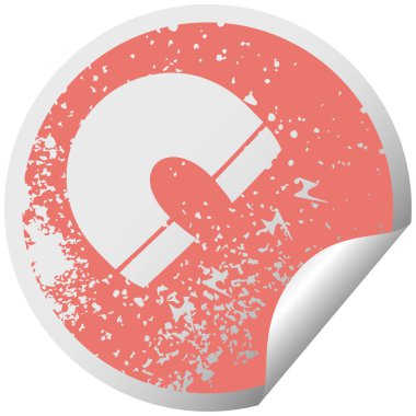 sıkıntılı dairesel peeling etiket sembolü bir mıknatıs