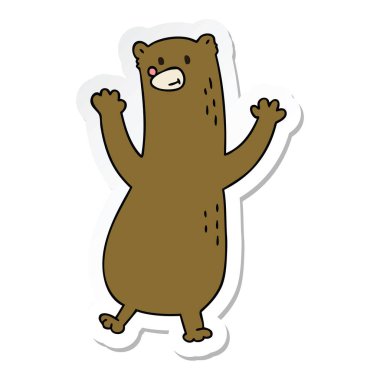 bir ilginç el çizilmiş karikatür ayının etiket