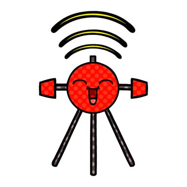 çizgi roman tarzı karikatür bir uydu