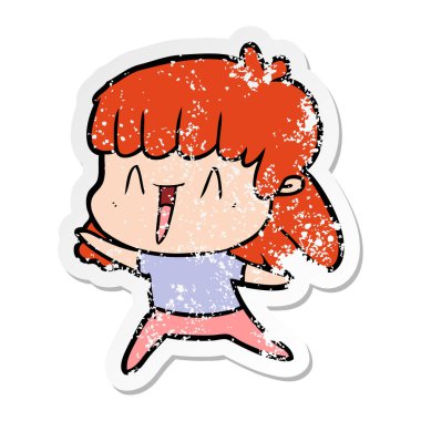 bir çizgi film kadının sıkıntılı etiket