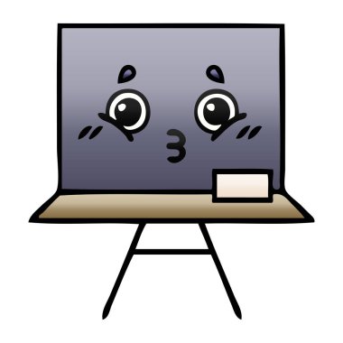 bir kara tahta degrade gölgeli karikatür