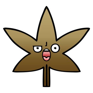 bir sonbahar yaprak degrade gölgeli çizgi film