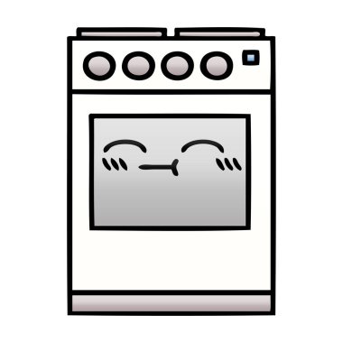 Degrade gölgeli karikatür bir mutfak fırın