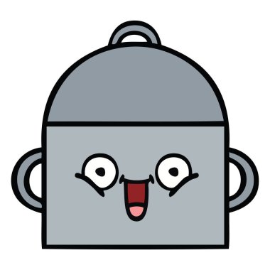 bir tencereye sevimli çizgi