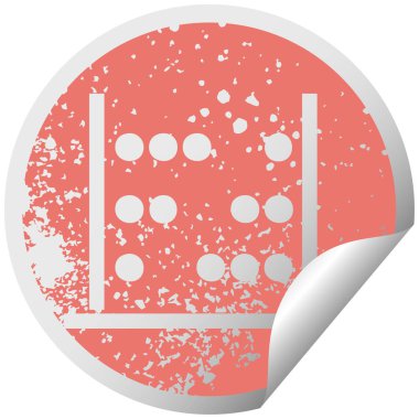 sıkıntılı dairesel peeling etiket sembolü matematik abacus