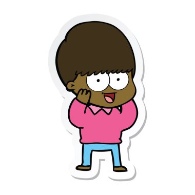 bir mutlu çizgi film çocuk etiket