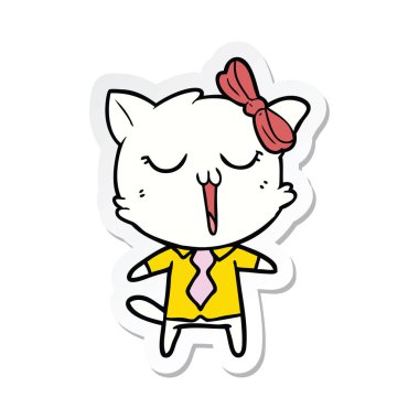 etiket bir karikatür kedi