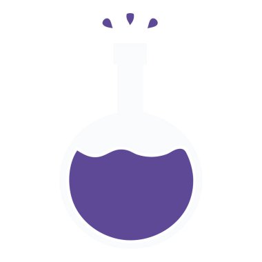 düz renk retro karikatür bilimsel deney