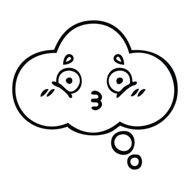 bir düşünce balonu çizim karikatür