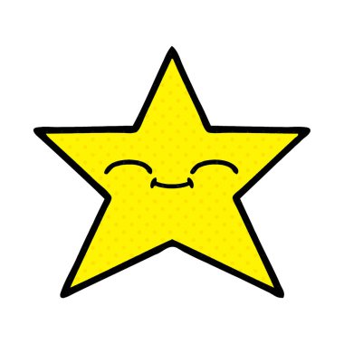 çizgi roman tarzı karikatür altın bir yıldız