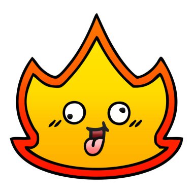 Degrade gölgeli karikatür bir ateş