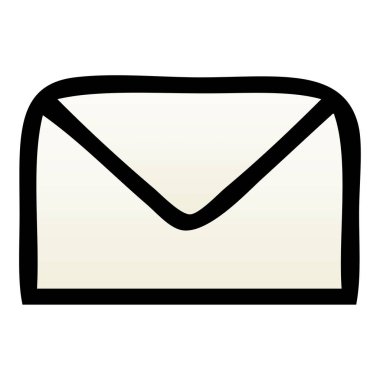 bir kağıt zarfın degrade gölgeli çizgi film