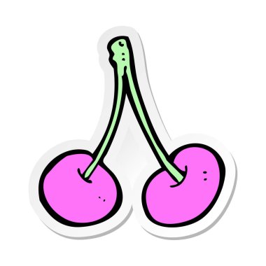 etiket bir karikatür kiraz