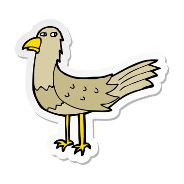 bir karikatür kuş Sticker
