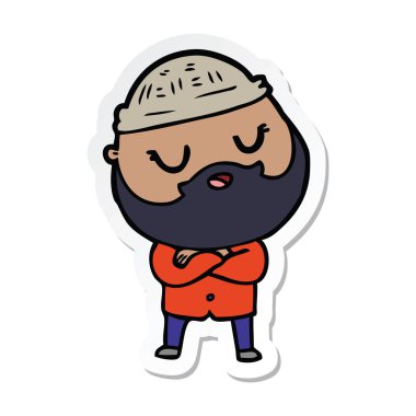 sakallı bir çizgi film adam etiketi