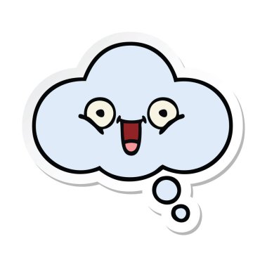 sevimli çizgi düşünce balonu etiket