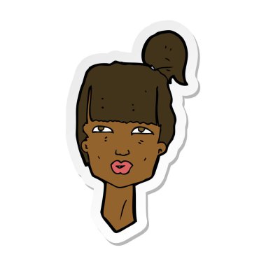 etiket bir çizgi film kadın baş