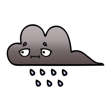 bir fırtına yağmur bulutu degrade gölgeli karikatür