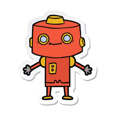 bir çizgi film robot Sticker